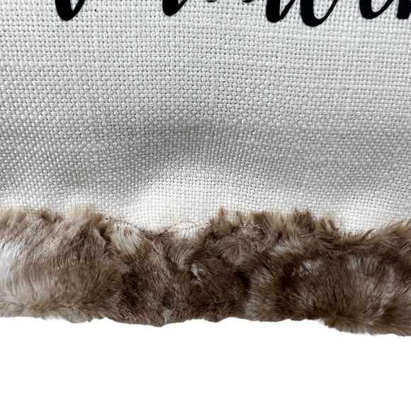 Pillow Handmade Cute Deer Snow Rhinestones Faux Fur 18 inch - Picture 3 of 4
